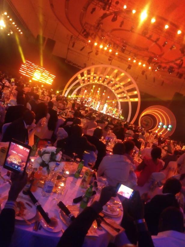 A lited night, in the city of Lagos, Nigeria